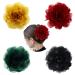 Cinaci 4 pieces black plastic hair clips with large large chiffon-flower rose loop hair clips clamps ponytail holder butt chignon holder hair accessories for women and girls