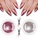 BISHENGYF Rose Gold Chrome Nail Powder Long Lasting Nail Glitter Champagne Chrome Powder for Nails Mirror Effect Nail Metallic Pigment Powder Pink Glazed Donut Nail Powder Muti Jars - Easy to Use A-Rose