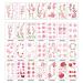 3D Pink Cherry Blossom Flower Temporary Tattoos for Women - Waterproof Body Art Stickers for Neck, Arm, Wrist & Hands - Buy Online on GoSupps.com