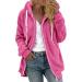 Shop Hanxiulin Fluffy Oversized Fleece Jacket for Women - Warm & Stylish Zip-Up Hoodie in Hot Pink | Elegant Autumn Coat - Buy Online on GoSupps.com