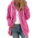 Hanxiulin fleece plush jacket fluffy warm zipper ceiling ceiling hoodie ladies oversize long warm lightweight quilted autumn coat women's coat elegant with hooded plush jacket xl hot pink