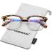 COASION Blue Light Blocking Semi-Rimless Glasses | Tortoise/Gold Frame | 50mm Clear Lens Computer Game Eyewear - Buy Online on GoSupps.com