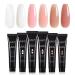 GAOY Poly Gel Set, Nail Extension Gel, 6 Colors Nude Pink Builder Gel Nail Enhancement Gel for Beginner & Professional Nail Art Salon DIY
