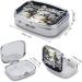 Blue Eyed Snow Leopard Pill Box - 2 Compartment Portable Medicine Organizer | Decorative Metal Pill Case for Pocket & Purse - Shop Internationally - Buy Online on GoSupps.com