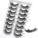 Natural Look False Eyelashes - Yugui 8 pairs Fluffy Cat Eyes Wispy Natural Faux Mink Lashes Fake Eyelashes Light Volume natural Handmade Fake Eye Lashes