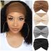 DRESHOW 4 Pack Turban Headbands for Women Wide Vintage Head Wraps Knotted Cute Hair Band Accessories 4 pcs: beige black coffee grey