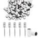 LINXINS 100Pcs Sanding Bands for Nail 240 Grit Sanding Bands Drill Sanding Bands for Natural Nails Polishing and Shaping White Sanding Bands Comes With 5 Silver Sand Ring Shafts