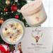Christmas Candle: Natural Soy 3-Wick Candle with Gift Box, Infused with Healing Crystals & Flowers, 55+ Hours Burning Time - Pomander Scent - Buy Online on GoSupps.com