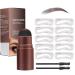 Eyebrow Powder Stamp reusable eyebrow stamp set with 2 eyebrows dye brushes & 10 stencils.Women's brow formation make-up tools for home salon. (Dark brown)