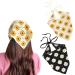 Kunyeah 2 Pieces Crochet Hair Bandana Floral Hair Scarf Boho Head Kerchief Vintage Headbands Triangle Hair Tie Handmade Hair Accessories for Girls Women (Yellow/Black)