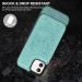 Bizzib for iPhone 12/12 Pro Case Leather Wallet with Card Holder Flip Cover Kickstand Card Slots Double Magnetic Clasp Shockproof Heavy Duty Protective Case for iPhone 12/12 Pro 6.1in-Butterfly Green - Buy Online on GoSupps.com