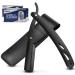 Uraqt razor razor men with changing blade and case travel razor barber set with 30 double razor blades barber razor hairdresser men for more precision handbare (black)