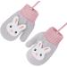 Toddlers Knitted Gloves Mittens with String - Warm Fleece Lined Cartoon Design - Xmas Gift - Age 0-3 - Blue - Buy Online on GoSupps.com