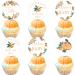 24Pcs Little Cutie Cupcake Toppers Orange Cupcake Picks Citrus Theme Baby Shower Decorations Tangerine Clementine Fruit Party Supplies
