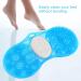 Blue Silicone Shower Foot Scrubber Massager with Pumice Stone - Exfoliating Bath Mat for Foot Massage and Cleaning - Buy Online on GoSupps.com