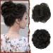 Sofeiyan Claw Clip Messy Bun Hair Piece Wavy Curly Hair Bun Clip in Claw Chignon Ponytail Hairpieces Synthetic Tousled Updo Hair Extensions Scrunchie Hairpiece for Women Natural Black