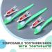 Meekoo 200 Set Disposable Toothbrush with Toothpaste - Travel Hygiene Kit for Hotels Shelters Nursing Homes | Bulk Individual Wraps (Green - Buy Online on GoSupps.com
