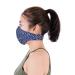 LOFBAZ Cloth Face Coverings Print Neck Strap Comfort with Nose Wire Filter Pocket Washable Adjustable Reusable Floral Navy Blue Adult M