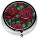 Red Rose Printed Mini Round Pill Box | 3 Compartment Travel Pill Organizer | Portable Medicine Case for Home & Office - Buy Online on GoSupps.com