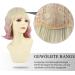 Parxitn Short Bob Wig with Ponytail - Natural Ombre Valentine Rosa Synthetic Hair | Colorful Curly Wigs for Daily Party Halloween & Cosplay - Buy Online on GoSupps.com