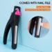 Funfe Black Nail Clipper Trimmer with Nail File - Professional Acrylic False Nail Cutter for Salon & Home Manicure - Buy Online on GoSupps.com
