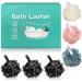 Amazerbst loofah loofah Sponge for Women and Men Pack of 6 (Pink White Blue Black Black Black)