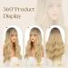 Shop Ombre Gold Blonde Long Curly Wig with Bangs | Fine Corrugated Synthetic Wigs for Women - Perfect for Parties & Cosplay - Buy Online on GoSupps.com