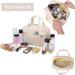 Women's Corduroy Makeup Bag - Large Cosmetic Organizer Pouch in Beige - Buy Online on GoSupps.com
