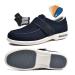 Plantar Fasciitis Shoes for Women Women Adjustable Extra Wide Width Slip-On Elderly Diabetic Shoes Orthopedic Pressure-Free Walking Shoes for Elderly Arthritis Edema Swollen Feet 9.5 Dark Blue