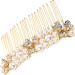 FRCOLOR Pearl Headpiece alloy rhinestone hair bridal hair wedding hair Light weight hair Classic color hair bride hair accessory gold bowtie golden wedding hair Rhinestone Hair Accessories - Buy Online on GoSupps.com