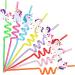 Reaindeer 24 Reusable Unicorn Plastic Straws Suitable for Family and Various Party Activities Child Party Supplies Enough to Meet Any of Your Party Needs