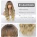 HAIRCUBE Ombre Brown & Blonde Long Curly Wig with Bangs - Heat-Resistant Synthetic Wig for Fashionable Women | Natural Appearance - Buy Online on GoSupps.com