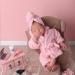 M&G House Newborn Photography Props Bathrobe Outfit in Pink | Baby Photoshoot Costume Set for Girls 0-6 Months - Buy Online on GoSupps.com