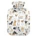 Hot water bottles with cover dogs hot water bags for pain relief women girls children feet and bed warmer 2 liters