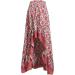 Sanahy Women Boho Floral Print High Low Maxi Dress with Ruffle Hem - Red - Buy Online on GoSupps.com