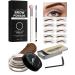 Eyebrow Stamp and Eyebrow Stencil Kit 16 in 1 Waterproof Brow Cream Stamping Eyebrow Gel Shaping Set Eyebrow Pomade Stamp Trio Kit Eyebrow Stamp Stencil Applicator Kit for Brow Makeup - Chocolate