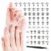 120Pcs 3D Metal Cross Nail Charms with a Nail Tweezer for DIY Punk Crosses Gothic Manicure Accessories Vintage Party Nail Art Decorations Kit for Women Girls (Silver)