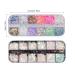 Glittering Nail Art Flakes - 2 Boxes of 24 Grids in Heart Star & Holographic Moon Shapes for Crafting & Nail Designs - International Shipping Available - Buy Online on GoSupps.com