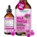 SANSICE Milk Thistle Liver Detox Supplement-Organic Milk Thistle Extract Supplement Liver Cleanse Detox & Repair Liquid-Liver Supplement Silymarin MilkThistle Drop for Liver Support-Non GMO 4 Fl Oz