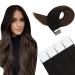 Youngsee Tape Extensions Real Hair Balayage Tape In Extensions Lang 60cm Real Hair Extensions Tape Black Balayage Blond Extensions Real Hair Tape Hair Extensions Tape In Remy Glatt 50g 20pcs 60 cm 4-#Black Balayage Brown Blond