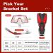 Qoqooice Snorkeling Gear Set for Adults with Fins, Mask, Swim Goggles, Anti-Fog, Anti-Leak Flippers, Dry Top Snorkel, Bag, Earplugs - S/M (US 4.5-8.5) - B-RED - Buy Online on GoSupps.com