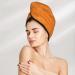 Hair Towel Wrap - Fast Drying Hair Drying Towel Turban with Button - Orange Glitter2 | Shop Internationally - Buy Online on GoSupps.com