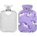 Purple Unicorn Children's Hot Water Bottle with Soft Cover - Warm Winter Relief for Bed Hands Neck & Shoulders - 1L | International Shipping - Buy Online on GoSupps.com