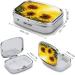 Yellow Sunflowers Pill Box | 2 Compartment Decorative Metal Pill Organizer | Portable Medicine Case for Pocket & Purse - Buy Online on GoSupps.com