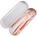 Healifty Tounge Scrappers Stainless Steel 3Pcs Stainless Steel Tongue Scraper Medical Tongue Cleaner with Storage Case Cure Bad Breath for Fresher Oral Breath Rose Gold Pink Stuff Cleaner Paste