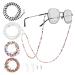 HC 4 pieces eyeglass chains pearls reading glasses pearl chain for reading glasses lanyards with non-slip rubber ring face mask lanyard