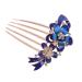 Angoily Crystal Diamond Hair Comb Zapatilla De Mujer Bride Slippers for Wedding Day Hair Comb Clips for Women Hair Combs for Women Blue Hair Slides Miss Prom Zinc Alloy Hairpin