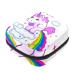 Menstruation pad bag with zipper women's napkin bag tampons collection bags for women and girls (smiling unicorn that fetches a rainbow in the sky)