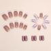 Short Square Press on Nails - White French Tip & Heart Designs | Pink & Nude Acrylic Glossy False Nails with Glitter & Rhinestones - 24 Pcs for Women - Buy Online on GoSupps.com