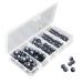 LUSHAZER Fishing Weights Sinkers Kit, 100pcs Round Split Shot Sinker, Fishing Weights Egg Sinkers 5 Sizes, 7/1000 oz, 17/1000 oz, 7/200 oz, 1/20 oz, 7/100 oz, Plastic Box Pack 3.8 x 1.9 x 0.7 inch Single Open
